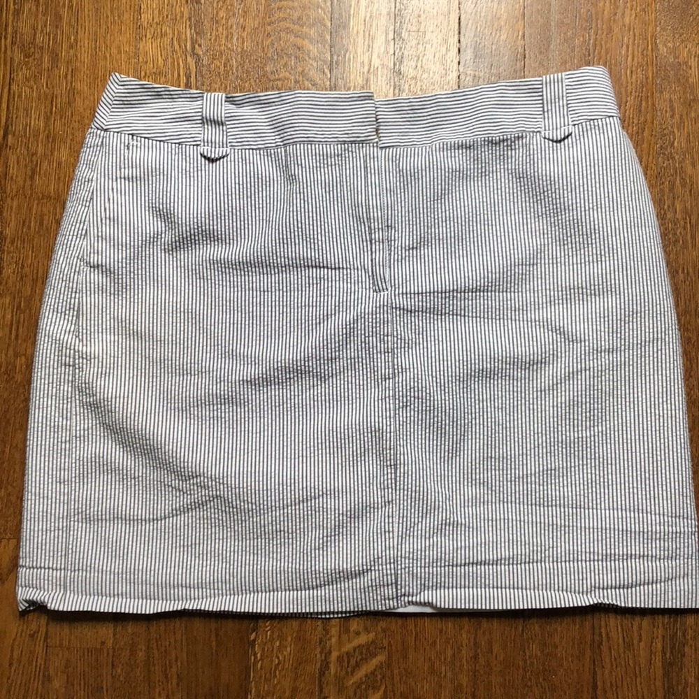 Ann Taylor Loft Blue Seersucker Striped Skirt 14